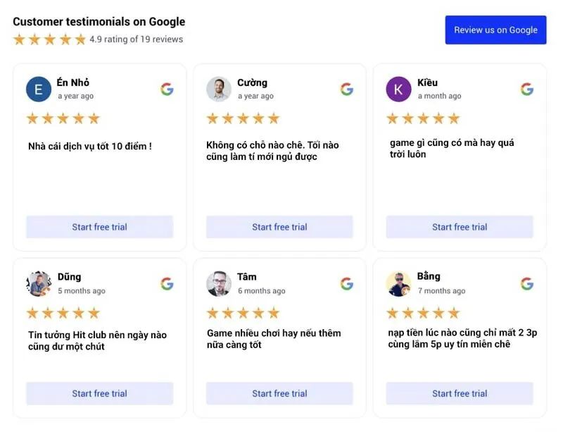 đánh giá thực tế của khách hàng hitclub
