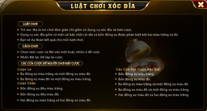 Luật chơi xóc đĩa hitclub
